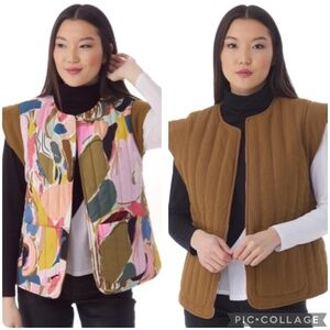 Crosby by Mollie Burch Abstract Reversible Viv Vest - Size L